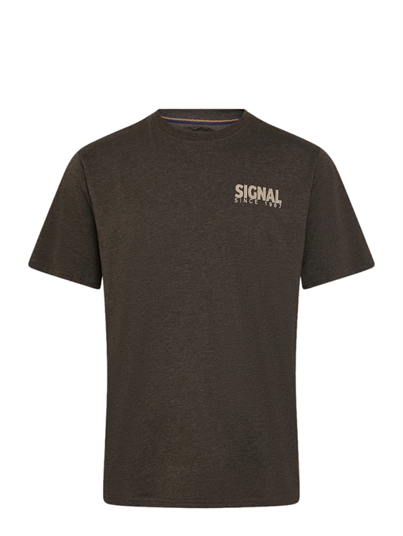 Signal LarrySi Chestprint t-shirt - Brown Coffee Melange